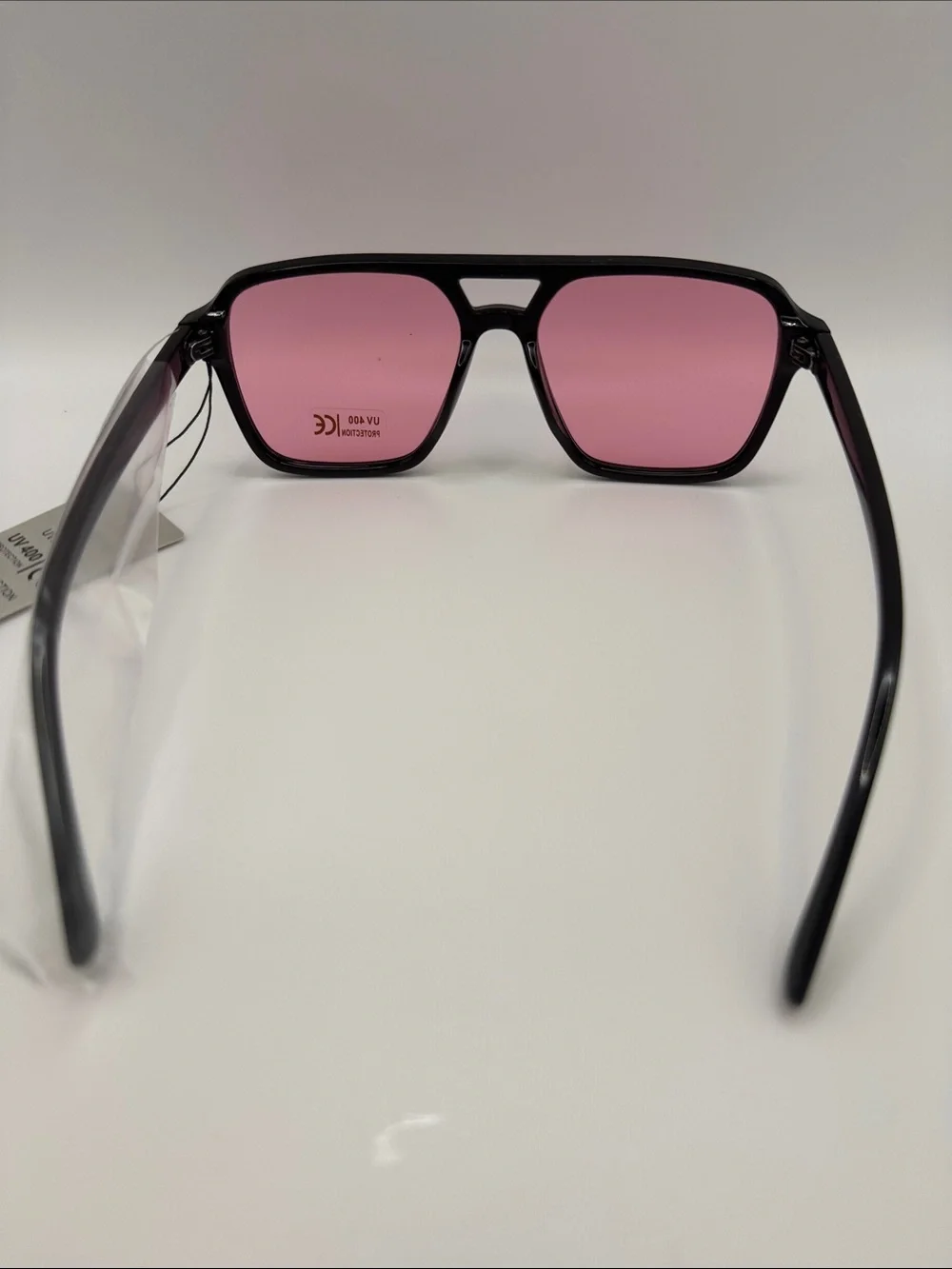 Black Frame Sunglasses with Pink Lenses